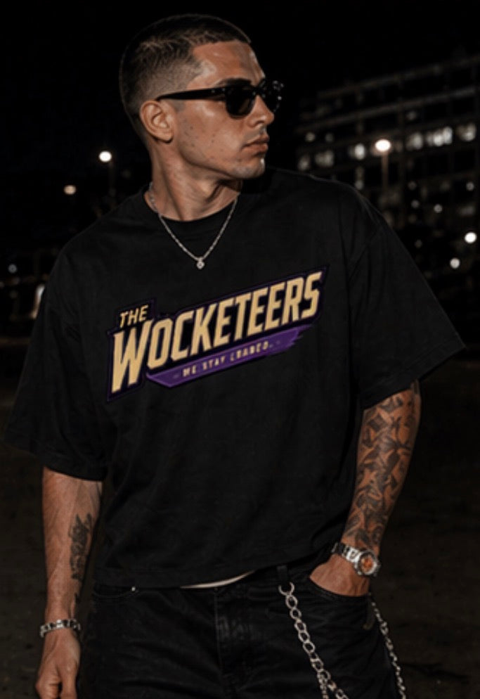 THE WOCKETEERS “Rocket Loaded” Oversized Cropped Tee